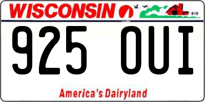 WI license plate 925OUI