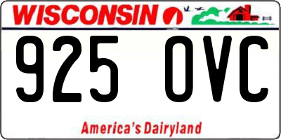 WI license plate 925OVC