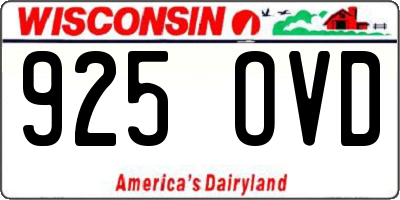WI license plate 925OVD