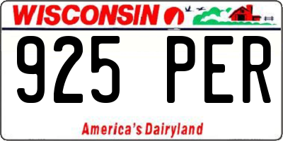 WI license plate 925PER