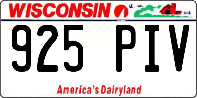 WI license plate 925PIV