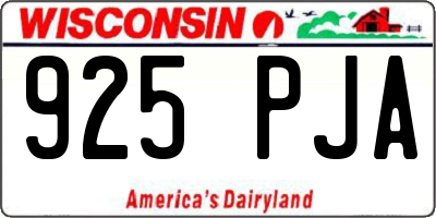 WI license plate 925PJA