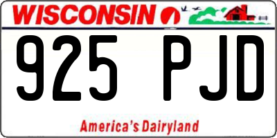 WI license plate 925PJD