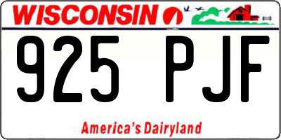 WI license plate 925PJF