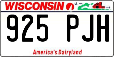WI license plate 925PJH