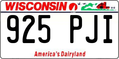 WI license plate 925PJI