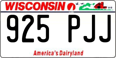 WI license plate 925PJJ