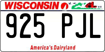 WI license plate 925PJL
