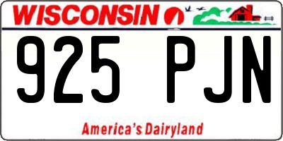 WI license plate 925PJN