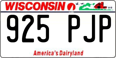 WI license plate 925PJP