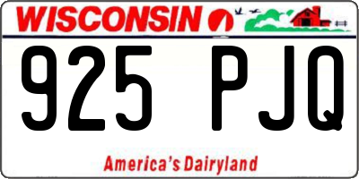 WI license plate 925PJQ