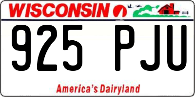 WI license plate 925PJU