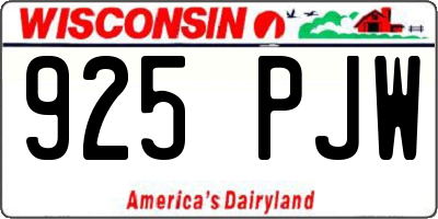 WI license plate 925PJW