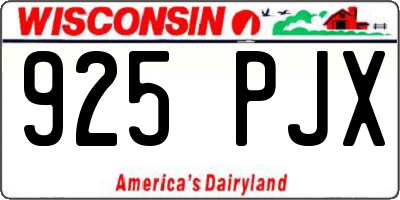 WI license plate 925PJX