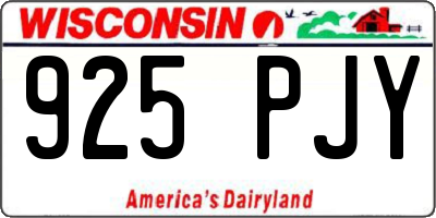 WI license plate 925PJY