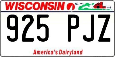 WI license plate 925PJZ