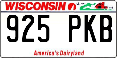 WI license plate 925PKB