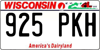 WI license plate 925PKH