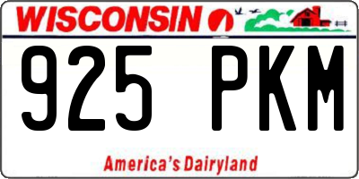 WI license plate 925PKM