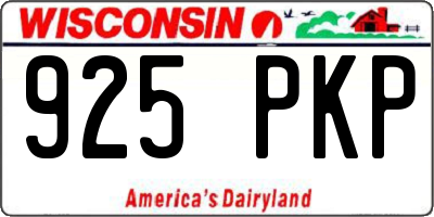WI license plate 925PKP