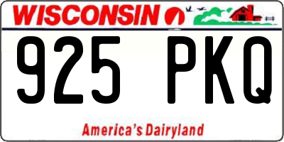 WI license plate 925PKQ