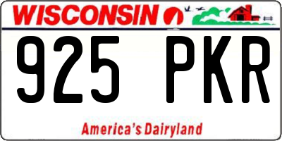 WI license plate 925PKR