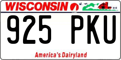 WI license plate 925PKU