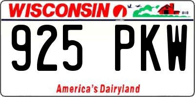 WI license plate 925PKW