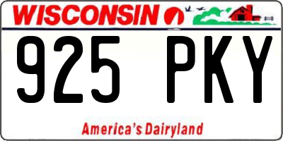 WI license plate 925PKY