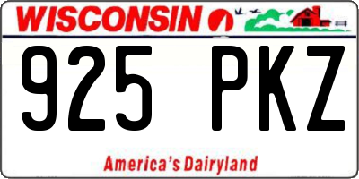 WI license plate 925PKZ
