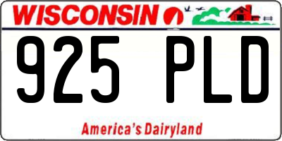 WI license plate 925PLD