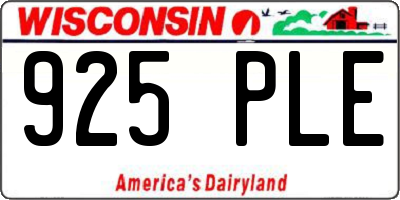 WI license plate 925PLE