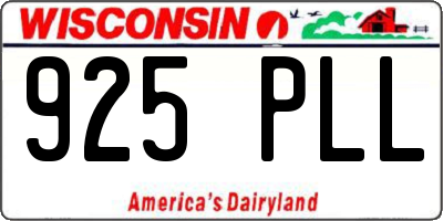 WI license plate 925PLL
