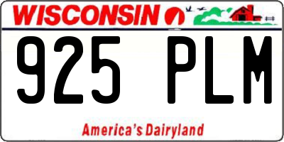 WI license plate 925PLM