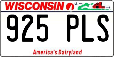 WI license plate 925PLS