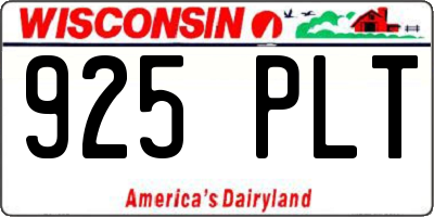 WI license plate 925PLT