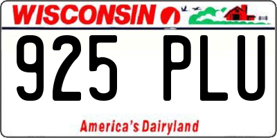 WI license plate 925PLU