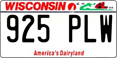 WI license plate 925PLW