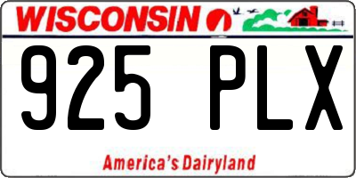 WI license plate 925PLX
