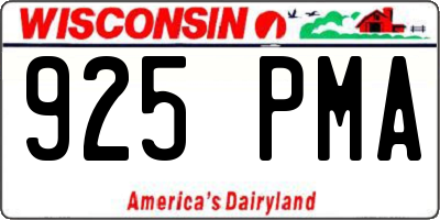 WI license plate 925PMA