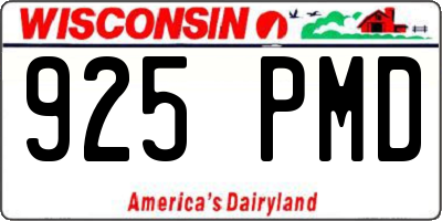 WI license plate 925PMD