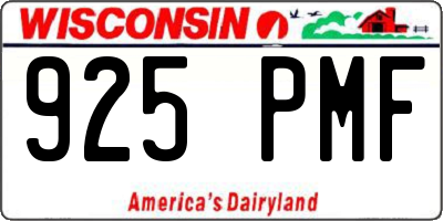 WI license plate 925PMF