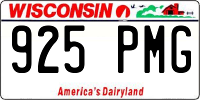 WI license plate 925PMG