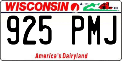 WI license plate 925PMJ