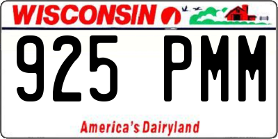WI license plate 925PMM