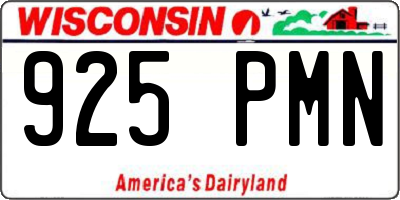 WI license plate 925PMN