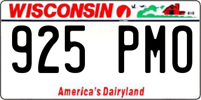 WI license plate 925PMO
