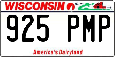 WI license plate 925PMP