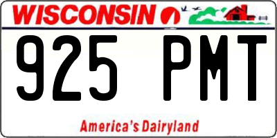 WI license plate 925PMT