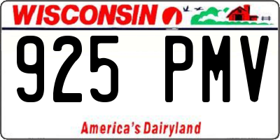 WI license plate 925PMV